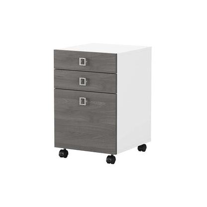 Bush Business Furniture - Echo 3 Drawer Mobile File Cabinet in Pure White and Modern Gray - KI60501-03 veiw 1