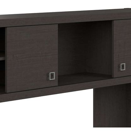 Bush Business Furniture - Echo Bow Front Desk, Credenza with Hutch, Bookcase and File Cabinets in Charcoal Maple - ECH029CM veiw 6