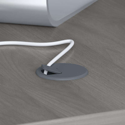 Bush Business Furniture - Echo Bow Front Desk, Credenza with Hutch, Bookcase and File Cabinets in Modern Gray - ECH029MG veiw 7