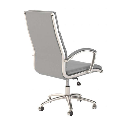 Bush Business Furniture - Echo High Back Leather Executive Chair in Light Gray - ECH035LG veiw 2