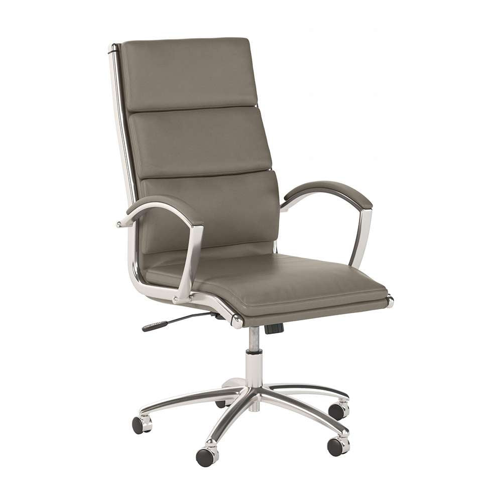 Bush Business Furniture - Echo High Back Leather Executive Chair in Washed Gray - ECH035WG veiw 1