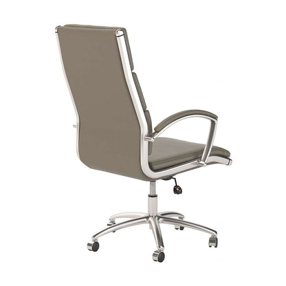 Bush Business Furniture - Echo High Back Leather Executive Chair in Washed Gray - ECH035WG veiw 2