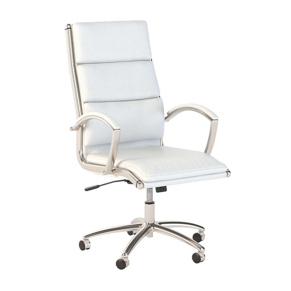 Bush Business Furniture - Echo High Back Leather Executive Chair in White - ECH035WH veiw 1