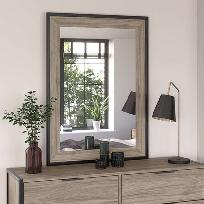 Bush Furniture - Atria Bedroom Mirror in Modern Hickory - ARA130MH veiw 3