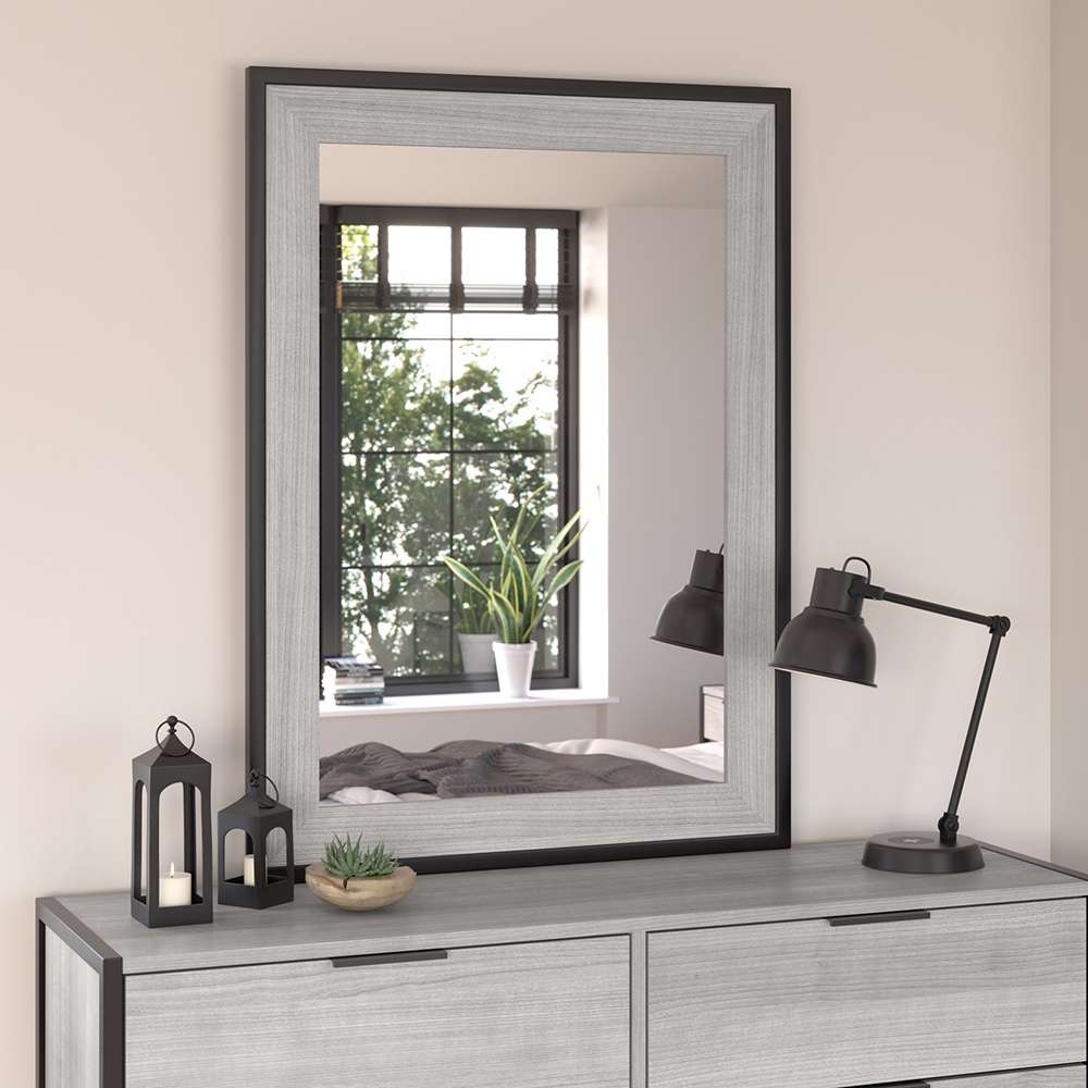Bush Furniture - Atria Bedroom Mirror in Platinum Gray - ARA130PG veiw 3