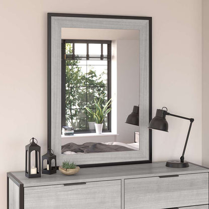 Bush Furniture - Atria Bedroom Mirror in Platinum Gray - ARA130PG veiw 3