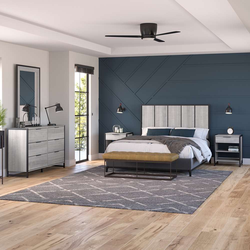 Bush Furniture - Atria Bedroom Mirror in Platinum Gray - ARA130PG veiw 4