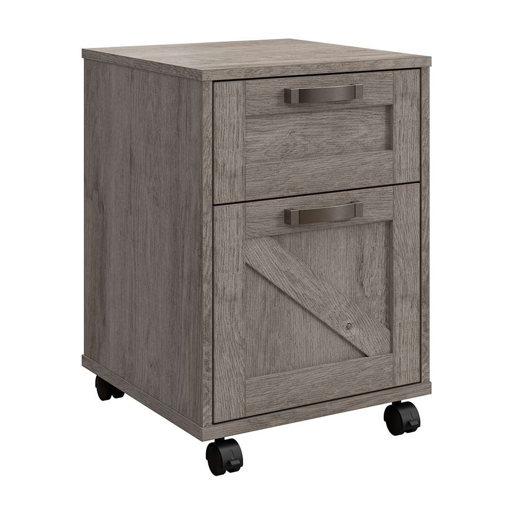 Bush Furniture - Cottage Grove 16W 2 Drawer Mobile Pedestal in Restored Gray - CGF116RTG-03 veiw 1
