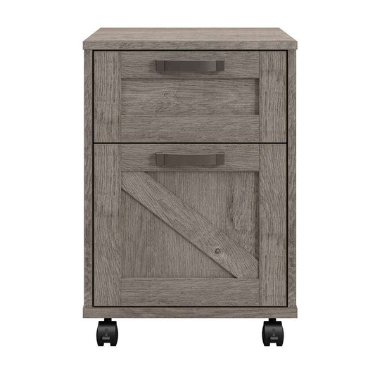 Bush Furniture - Cottage Grove 16W 2 Drawer Mobile Pedestal in Restored Gray - CGF116RTG-03 veiw 2