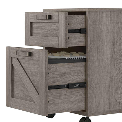 Bush Furniture - Cottage Grove 16W 2 Drawer Mobile Pedestal in Restored Gray - CGF116RTG-03 veiw 4