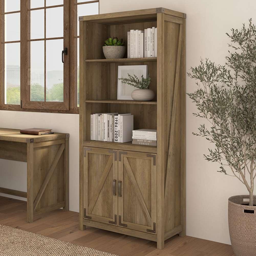 Bush Furniture - Cottage Grove 5 Shelf Bookcase in Reclaimed Pine - CGB132RCP-03 veiw 3