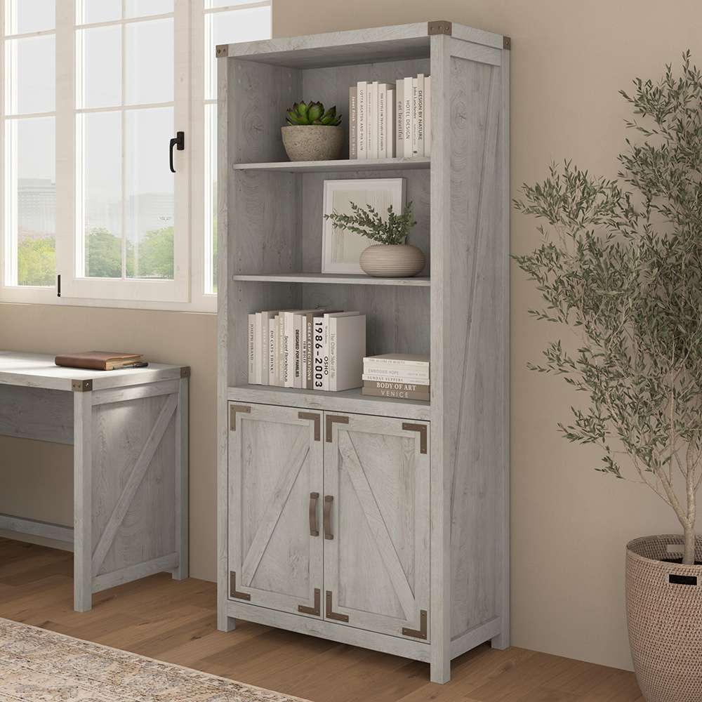 Bush Furniture - Cottage Grove 5 Shelf Bookcase in White - CGB132CWH-03 veiw 3