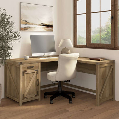 Bush Furniture - Cottage Grove 60W L Desk in Reclaimed Pine - CGD160RCP-03 veiw 3