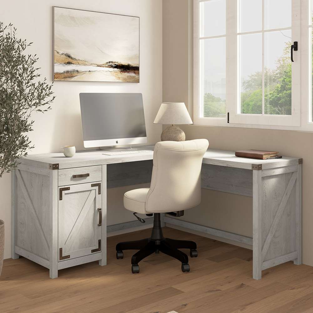 Bush Furniture - Cottage Grove 60W L Desk in White - CGD160CWH-03 veiw 3
