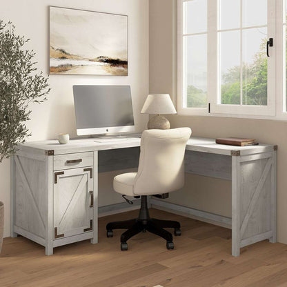 Bush Furniture - Cottage Grove 60W L Desk in White - CGD160CWH-03 veiw 3