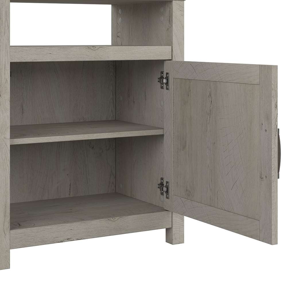 Bush Furniture - Cottage Grove 65W Electric Fireplace TV Stand for 70 Inch TV in Cottage White - CGR019CWH veiw 5