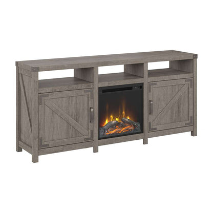 Bush Furniture - Cottage Grove 65W Electric Fireplace TV Stand for 70 Inch TV in Restored Gray - CGR019RTG veiw 1