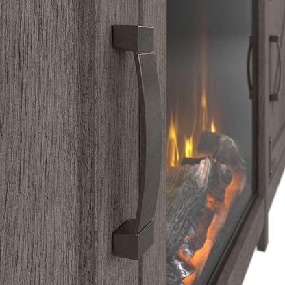 Bush Furniture - Cottage Grove 65W Electric Fireplace TV Stand for 70 Inch TV in Restored Gray - CGR019RTG veiw 8