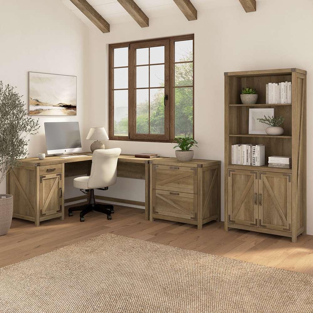 Bush Furniture - Cottage Grove Lateral File in Reclaimed Pine - CGF129RCP-03 veiw 4