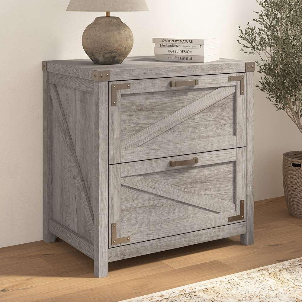 Bush Furniture - Cottage Grove Lateral File in Restored Gray - CGF129RTG-03 veiw 3