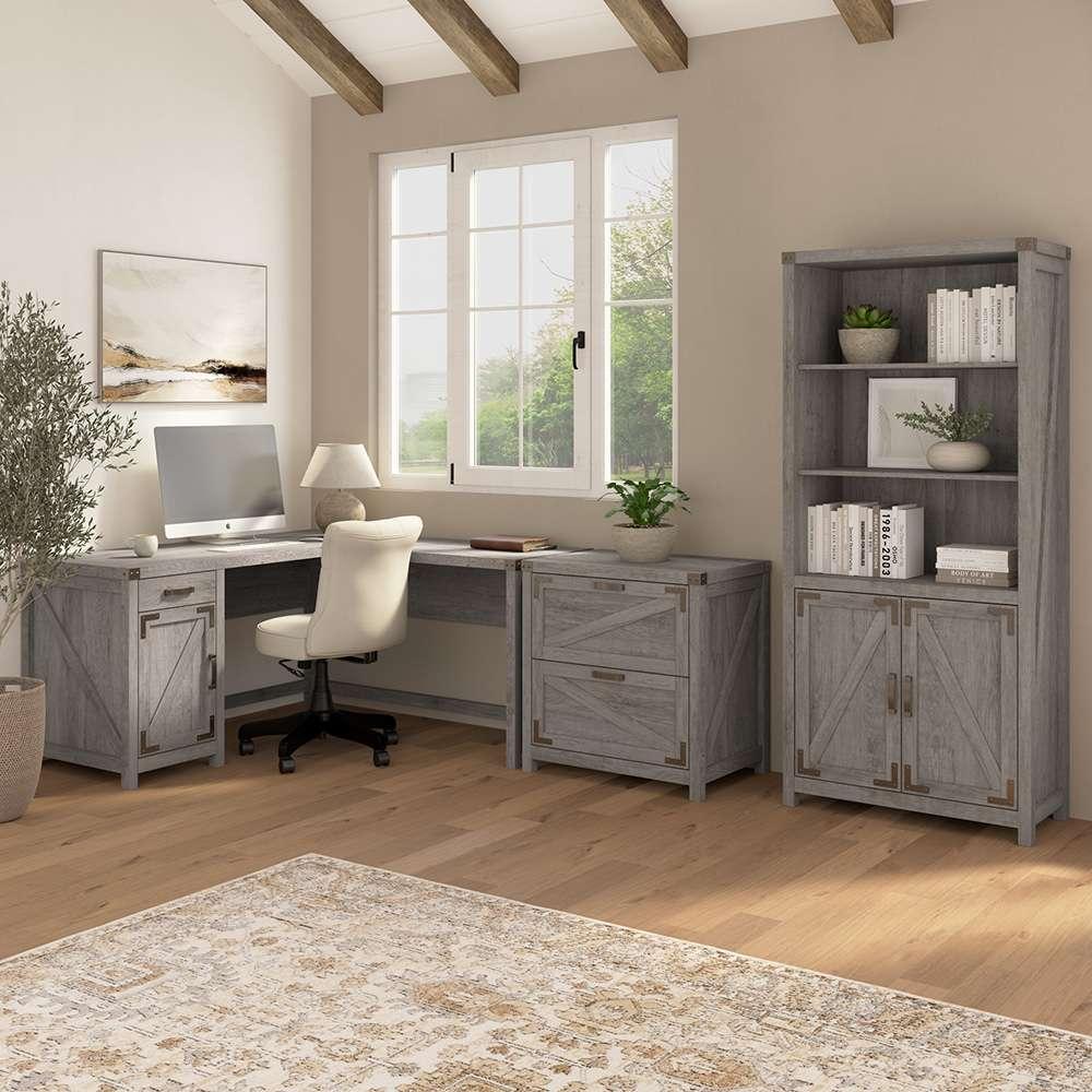 Bush Furniture - Cottage Grove Lateral File in Restored Gray - CGF129RTG-03 veiw 4
