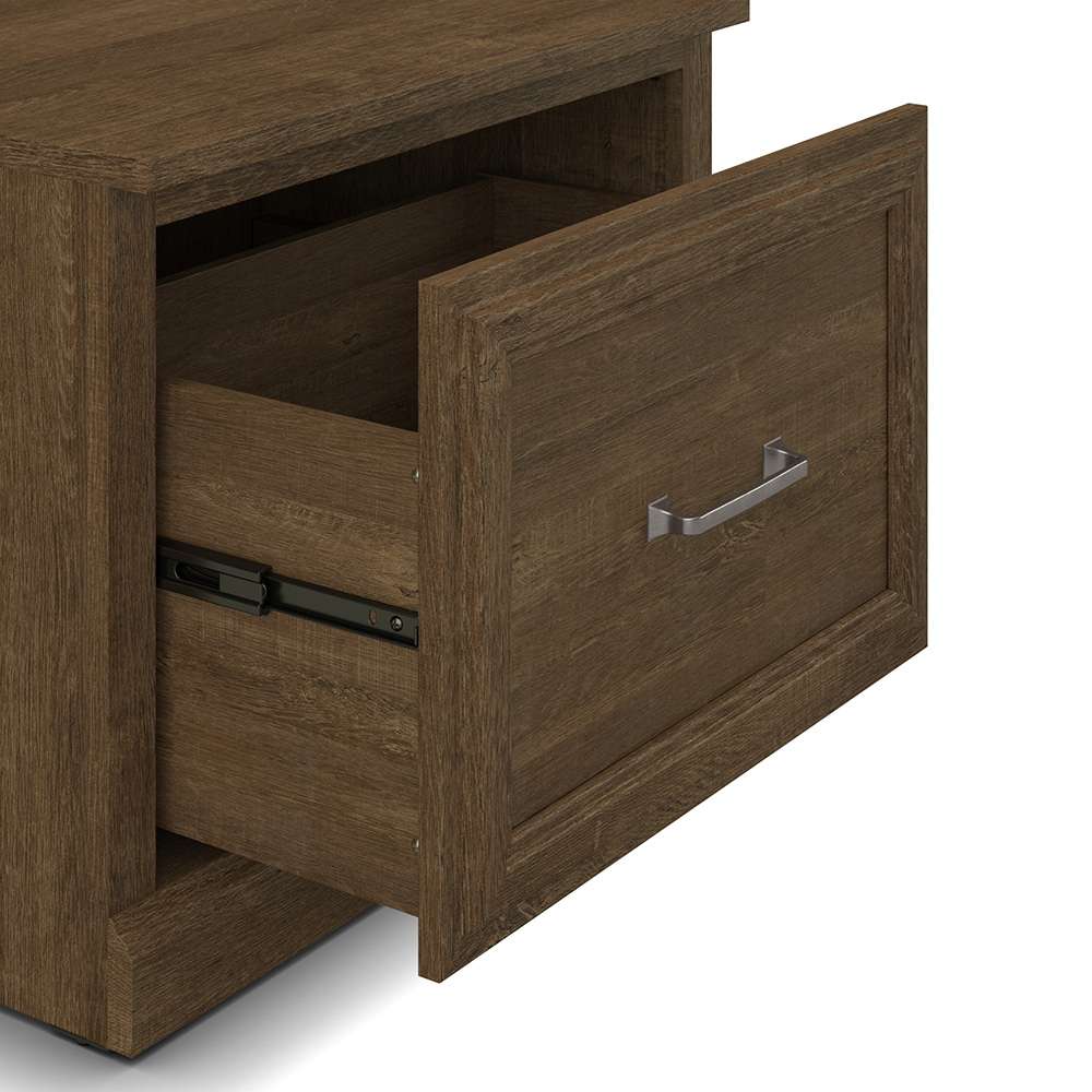 Bush Furniture - Woodland 24W Hall Tree and Small Shoe Bench with Drawer in Ash Brown - WDL007ABR veiw 5