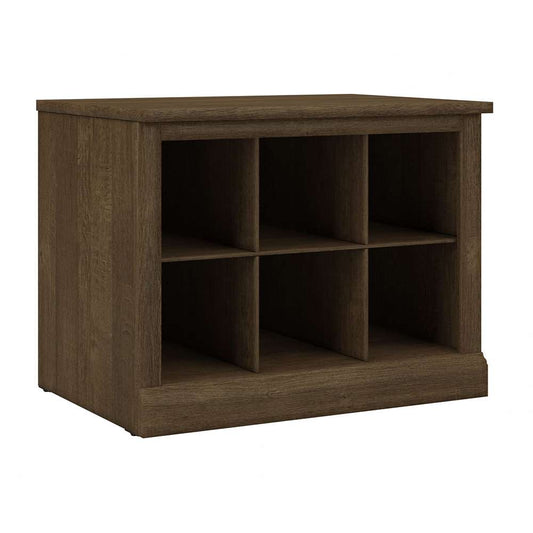 Bush Furniture - Woodland 24W Small Shoe Bench with Shelves in Ash Brown - WDS224ABR-03 veiw 1