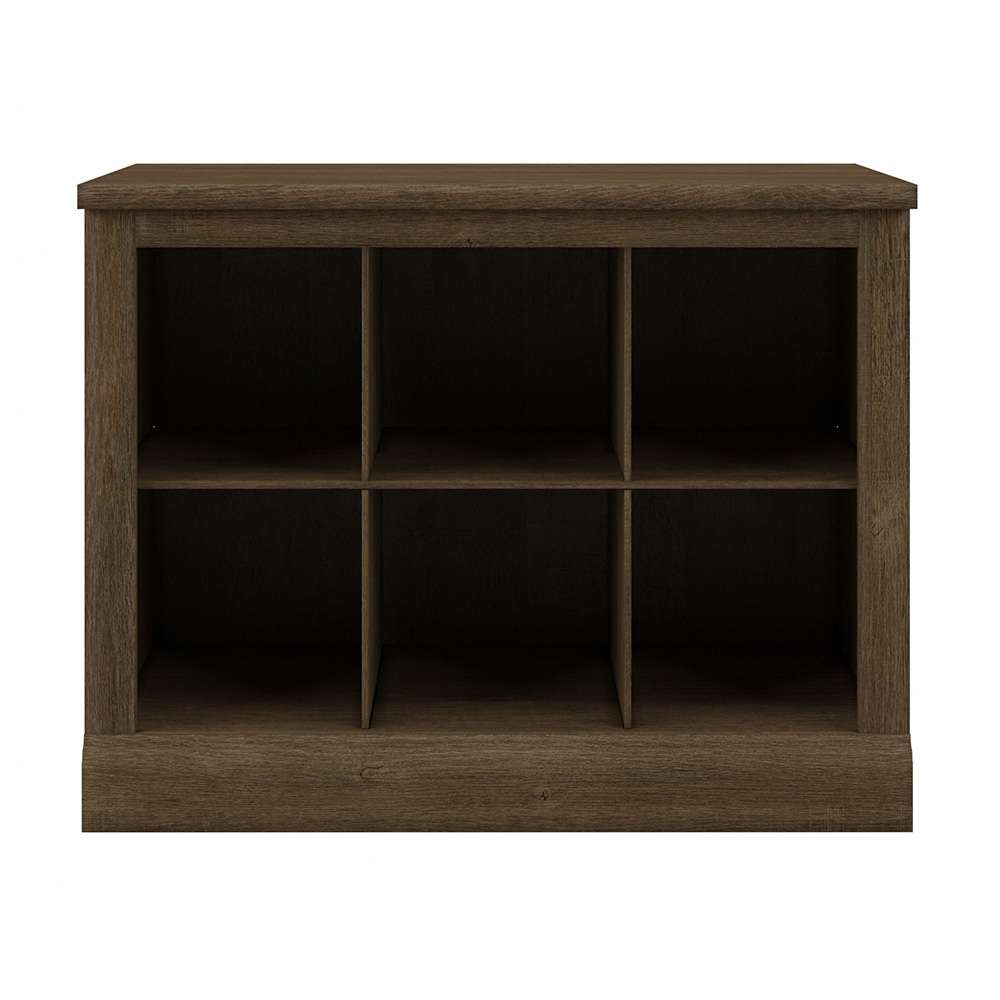 Bush Furniture - Woodland 24W Small Shoe Bench with Shelves in Ash Brown - WDS224ABR-03 veiw 2