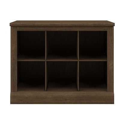 Bush Furniture - Woodland 24W Small Shoe Bench with Shelves in Ash Brown - WDS224ABR-03 veiw 2