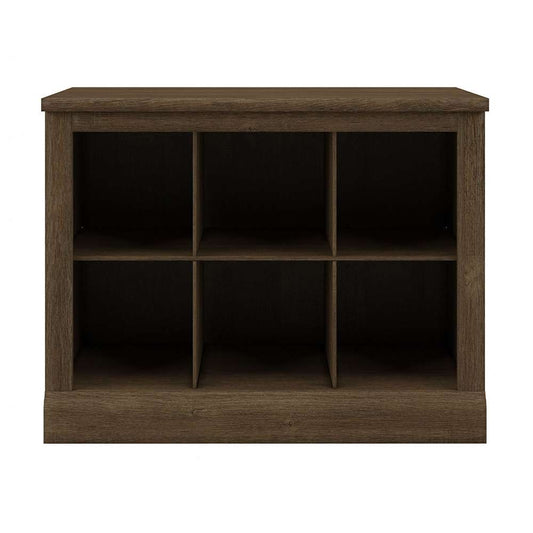 Bush Furniture - Woodland 24W Small Shoe Bench with Shelves in Ash Brown - WDS224ABR-03 veiw 2