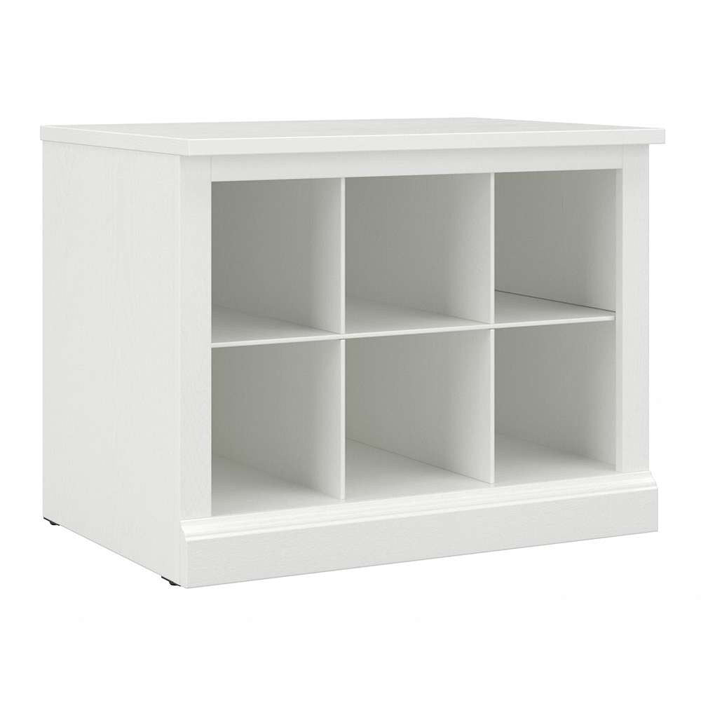 Bush Furniture - Woodland 24W Small Shoe Bench with Shelves in White Ash - WDS224WAS-03 veiw 1