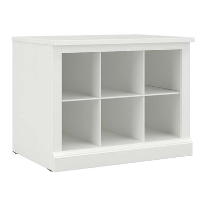 Bush Furniture - Woodland 24W Small Shoe Bench with Shelves in White Ash - WDS224WAS-03 veiw 1