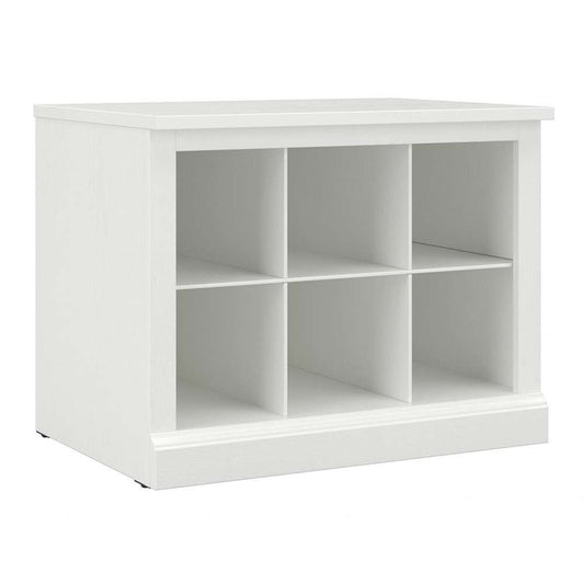 Bush Furniture - Woodland 24W Small Shoe Bench with Shelves in White Ash - WDS224WAS-03 veiw 1