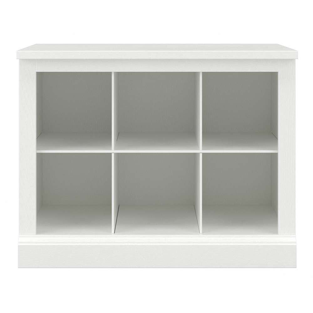 Bush Furniture - Woodland 24W Small Shoe Bench with Shelves in White Ash - WDS224WAS-03 veiw 2