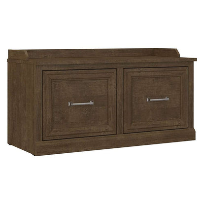 Bush Furniture - Woodland 40W Shoe Storage Bench with Doors in Ash Brown - WDS140ABR-03 veiw 1