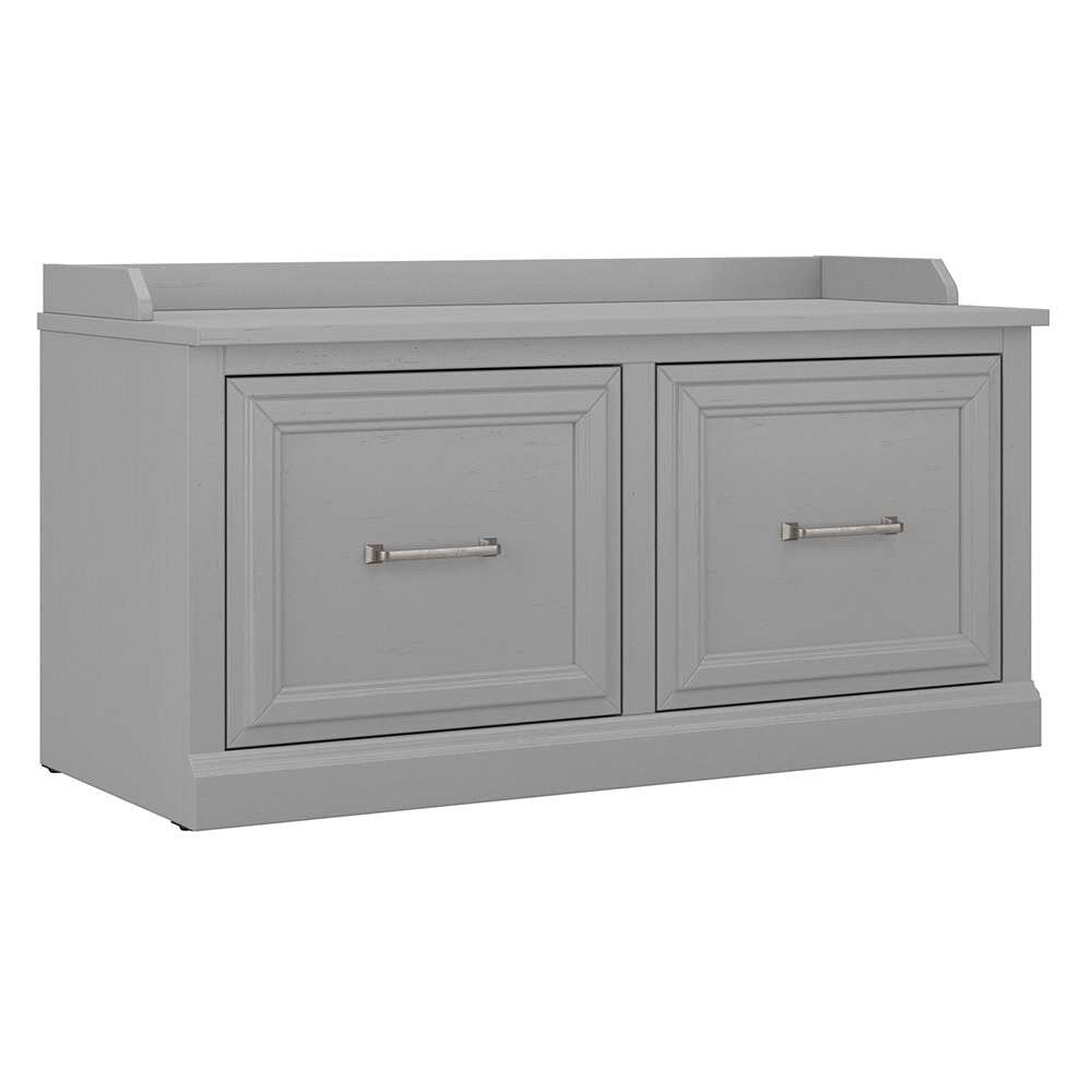 Bush Furniture - Woodland 40W Shoe Storage Bench with Doors in Cape Cod Gray - WDS140CG-03 veiw 1
