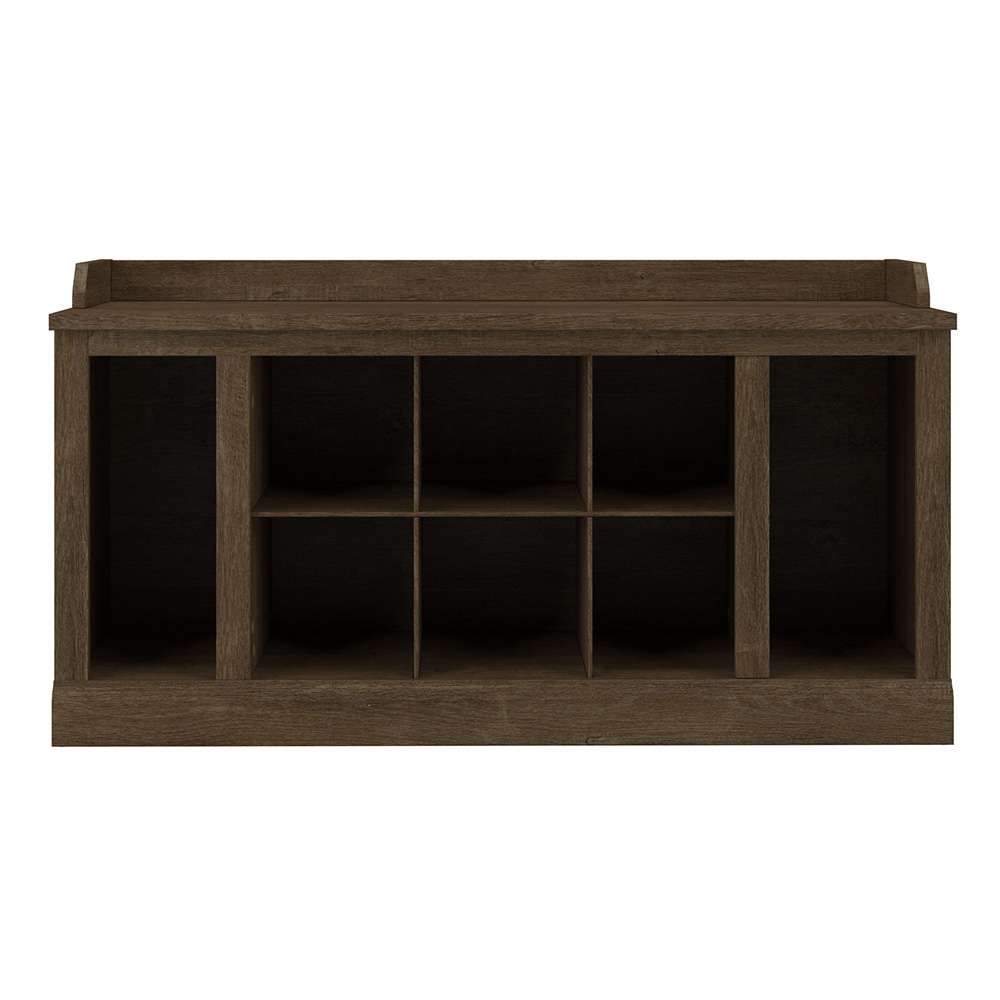 Bush Furniture - Woodland 40W Shoe Storage Bench with Shelves in Ash Brown - WDS240ABR-03 veiw 2