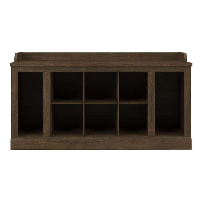 Bush Furniture - Woodland 40W Shoe Storage Bench with Shelves in Ash Brown - WDS240ABR-03 veiw 2
