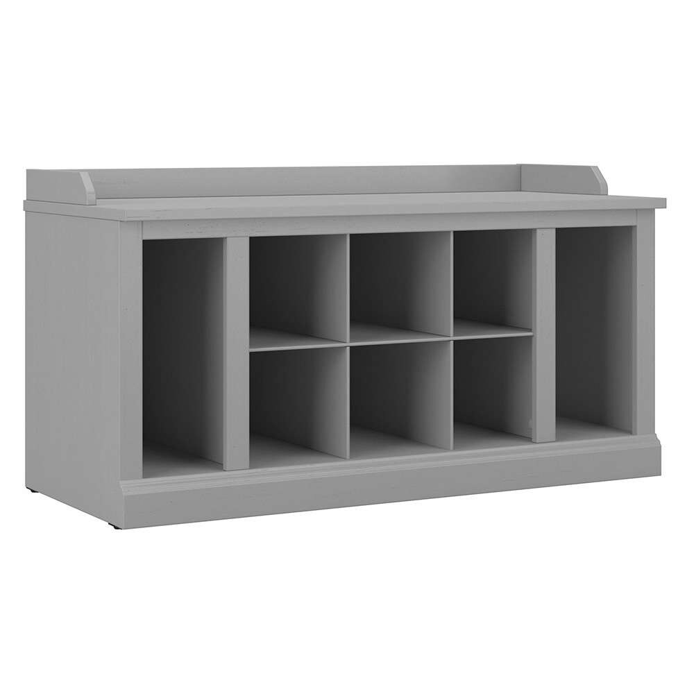 Bush Furniture - Woodland 40W Shoe Storage Bench with Shelves in Cape Cod Gray - WDS240CG-03 veiw 1