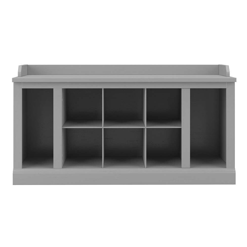 Bush Furniture - Woodland 40W Shoe Storage Bench with Shelves in Cape Cod Gray - WDS240CG-03 veiw 2
