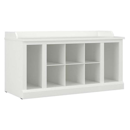 Bush Furniture - Woodland 40W Shoe Storage Bench with Shelves in White Ash - WDS240WAS-03 veiw 1