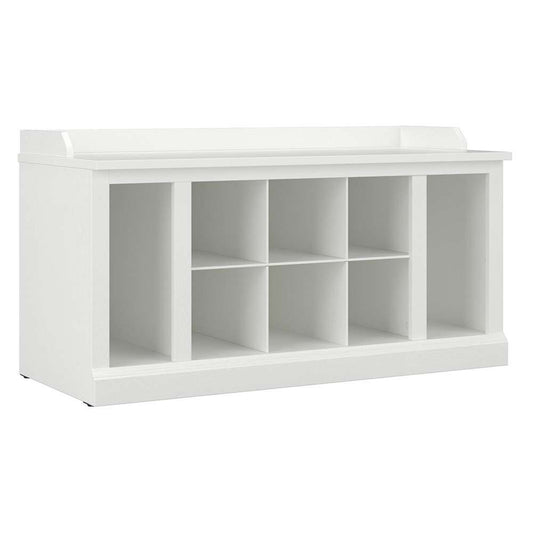 Bush Furniture - Woodland 40W Shoe Storage Bench with Shelves in White Ash - WDS240WAS-03 veiw 1