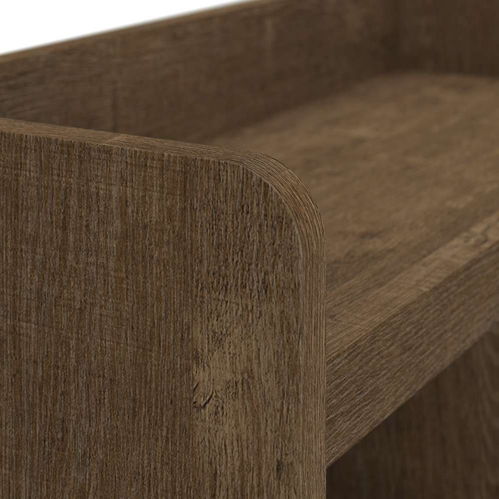 Bush Furniture - Woodland 40W Shoe Storage Bench with Doors and Wall Mounted Coat Rack in Ash Brown - WDL003ABR veiw 7