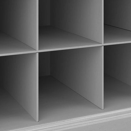 Bush Furniture - Woodland 40W Shoe Storage Bench with Shelves and Wall Mounted Coat Rack in Cape Cod Gray - WDL004CG veiw 4