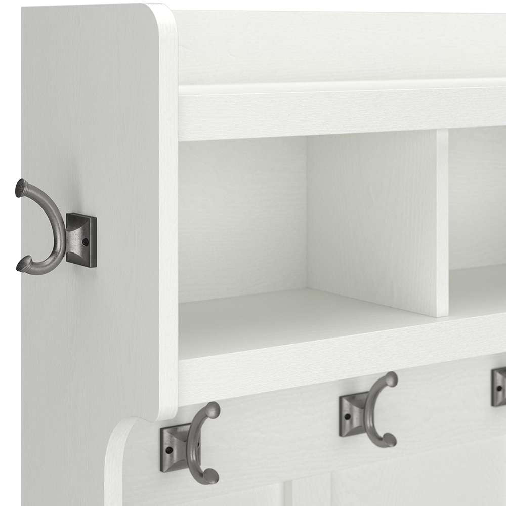 Bush Furniture - Woodland 40W Wall Mounted Coat Rack with Shelf in White Ash - WDH340WAS-03 veiw 6