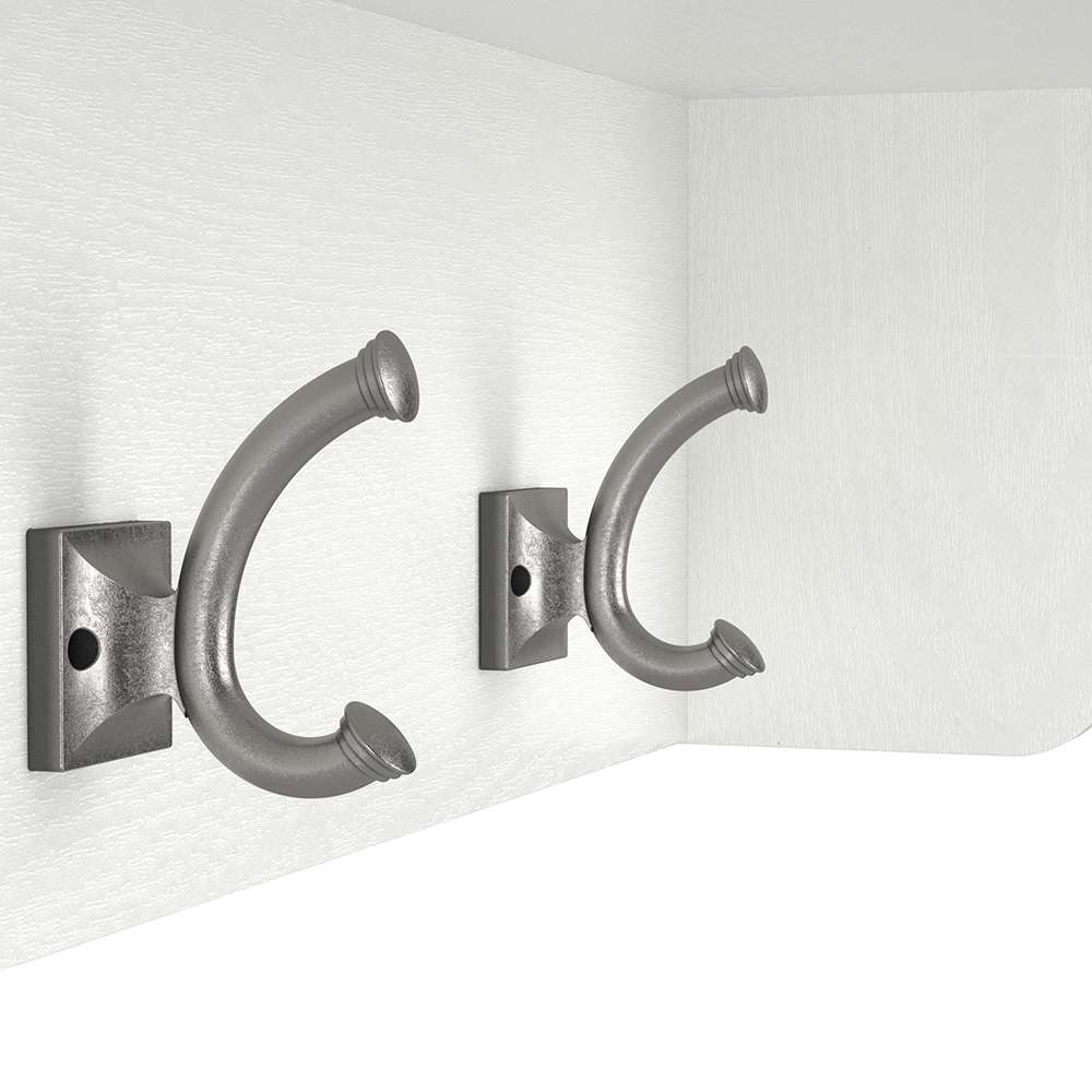 Bush Furniture - Woodland 40W Wall Mounted Coat Rack with Shelf in White Ash - WDH340WAS-03 veiw 7