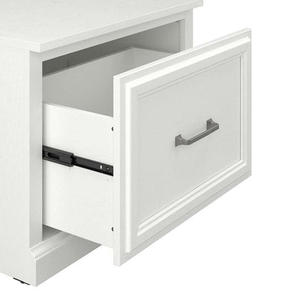 Bush Furniture - Woodland Full Entryway Storage Set with Coat Rack and Shoe Bench with Drawers in White Ash - WDL014WAS veiw 6