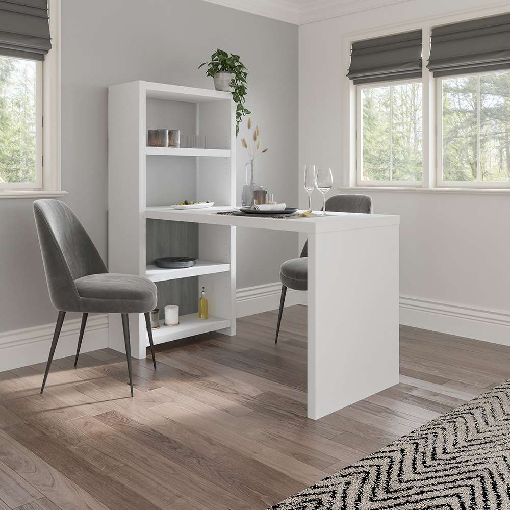 Bush Business Furniture - Echo 56W Dining Table in Pure White and Modern Gray - ECH021WHMG veiw 2