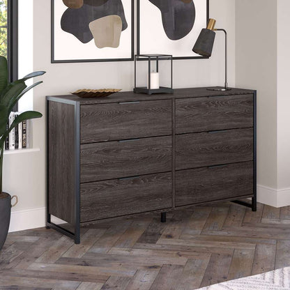 Bush Furniture - Atria 6 Drawer Dresser in Charcoal Gray - ARS160CRK veiw 3
