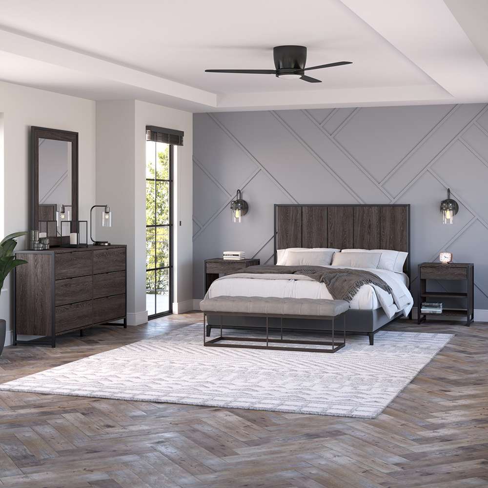 Bush Furniture - Atria 6 Drawer Dresser in Charcoal Gray - ARS160CRK veiw 4